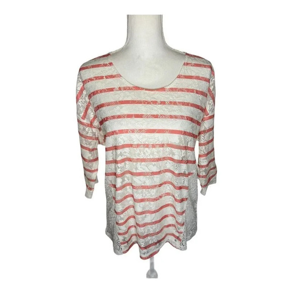 Style & Co. Women’s Small Pink & White Striped Lightweight Oversized Top - Picture 1 of 6